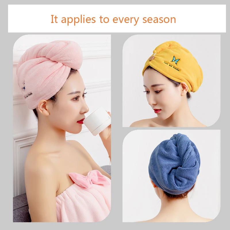 Bellegirl полотенце для волос сухих волос полотенца из микрофибры быстрая Магия сушка wrap Тюрбан насадка для душа и ванной полотенце с пуговицами