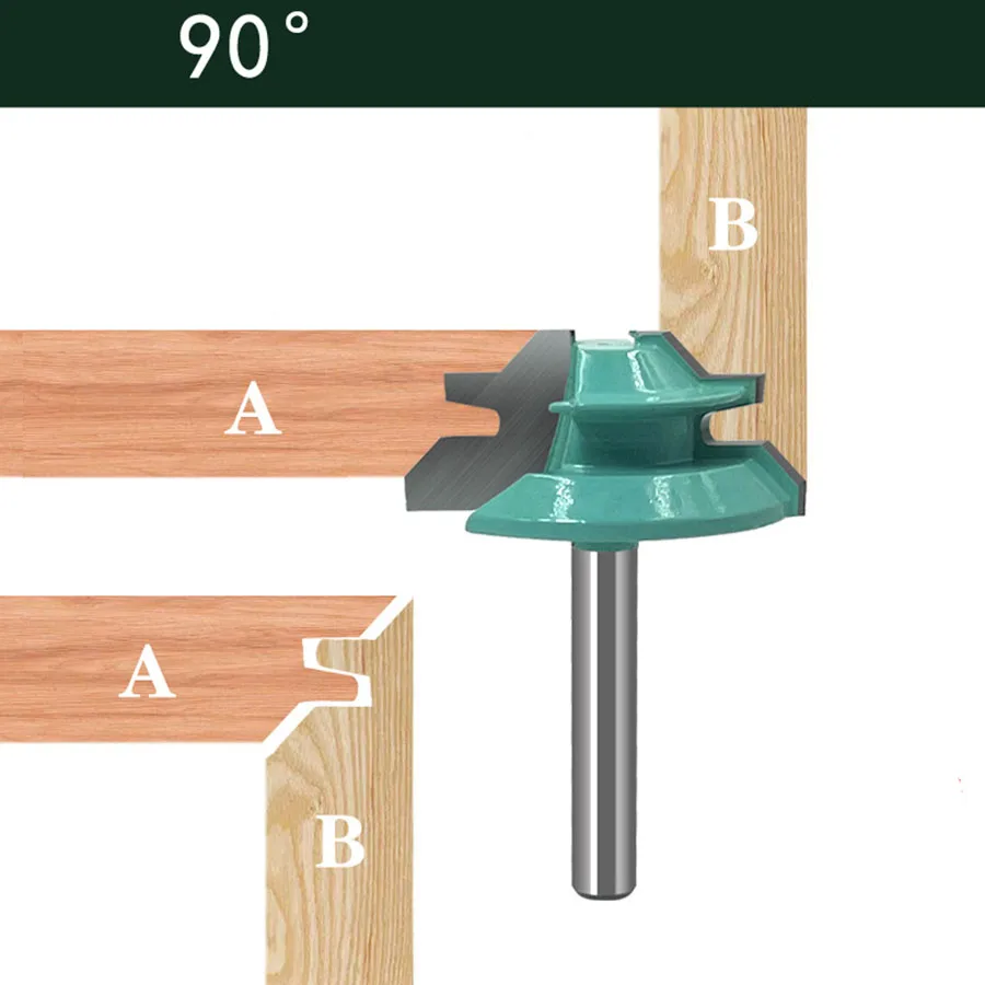 Alloy Knife Woodworking Trimmer Line 90 Degree Right Angle Cutter Milling Machine 45 Degree Mortise and Tenon Woodworking Router