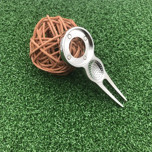 Аксессуары для гольфа оптом в наличии насыпью Магнитный чистый шар зеленый шаг металлическая вилка для гольфа ремонтный инструмент Divot