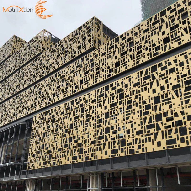Matrixtion Tile 3D Metal Store Building Perforated Decoration Substructure Facade