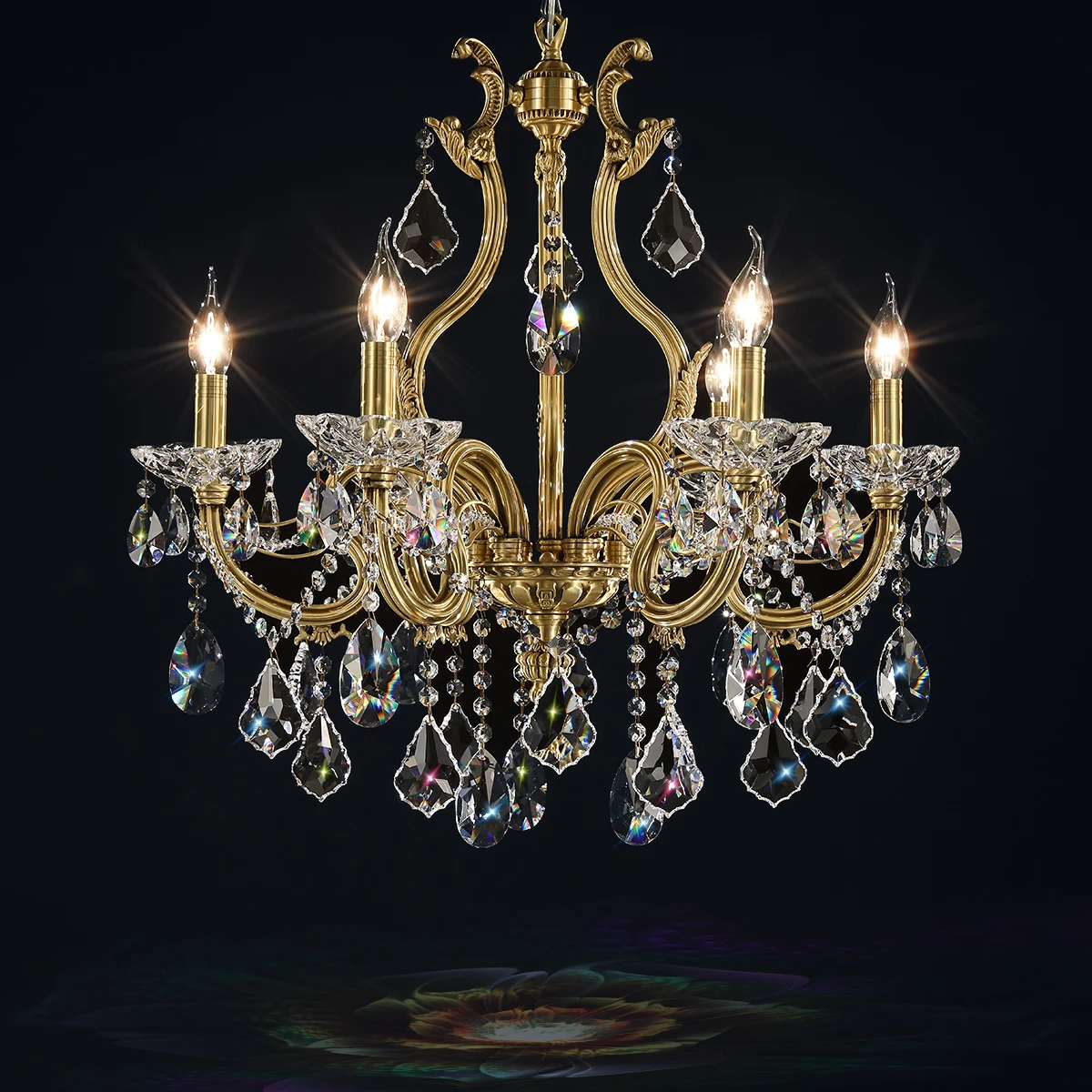 Luxury Hanging Lamp 6 8 18 Lights E14 Egyptian Asfo Crystal Brass Vintage Candle Chandelier Light