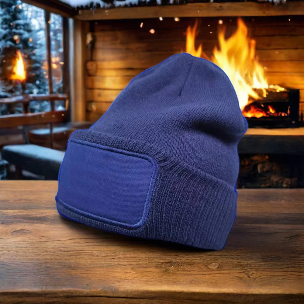 High Quality Unisex Winter Beanie Hat With Patch 100% Acrylic Knitted Beanie Custom Logo Label Y2K Style Cycling Daily