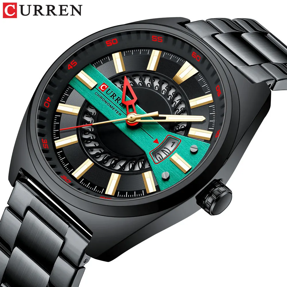 CURREN 8403 Men Business Watch Day Date Chronograph Miyota Movement Quartz Wrist Watch