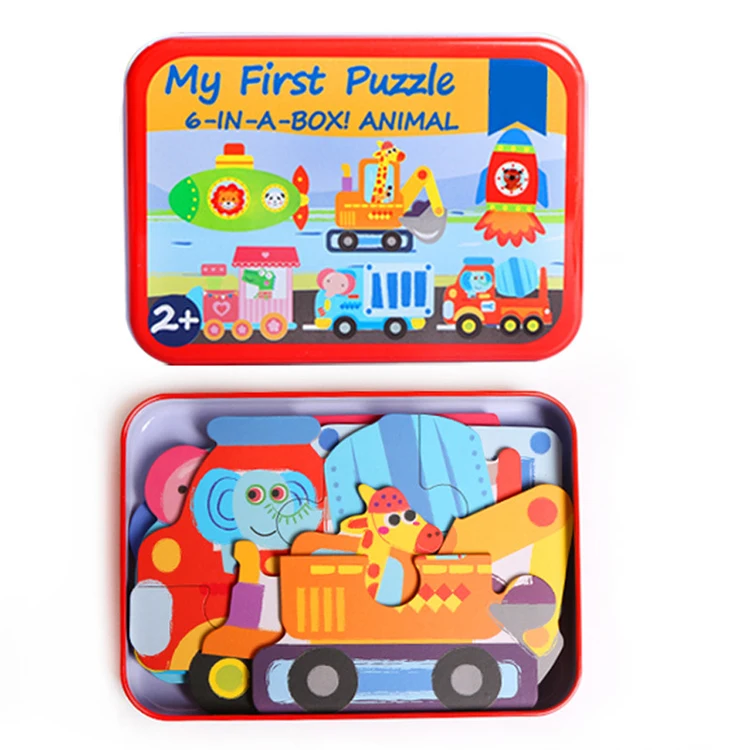 Low Moq custom mini slide iq puzzles baby wooden jigsaw for toddlers
