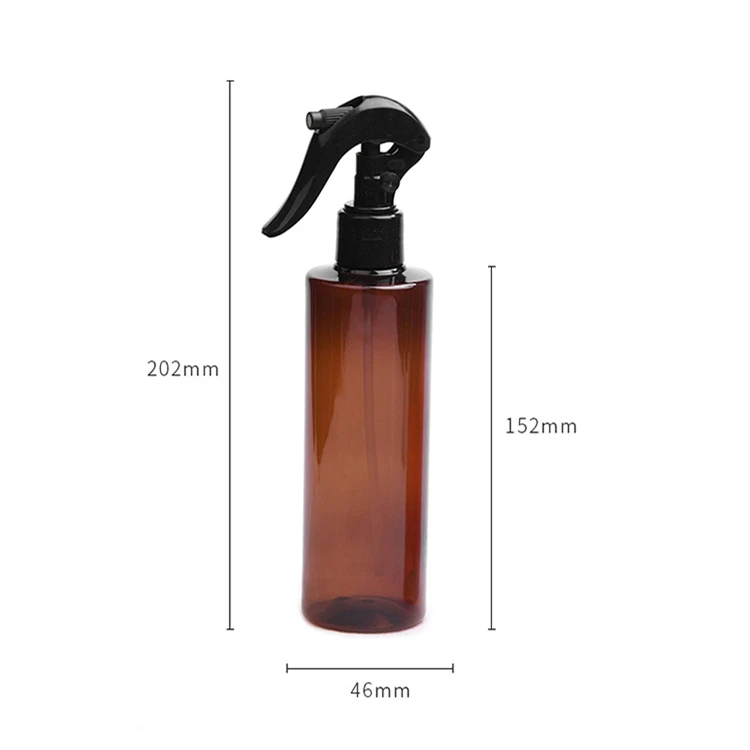 IBELONG Wholesale Amber Clear Green White Blue Black Empty Cylindrical 200ml PET Plastic Trigger Spray Bottle Mist Spray Bottle