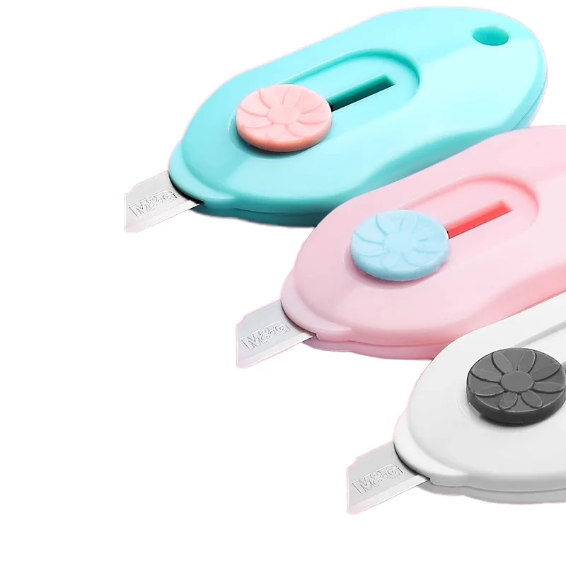 M&G Mini Retractable Utility Knife Case Colorful Slide Open Paper Cutter for DIY Crafts Letter Opener for Pocket Use