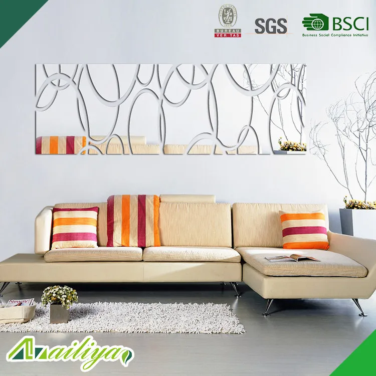 Environmentally Friendly Factory Production Widely Used Custom Sofa Wall Mirror Sticker