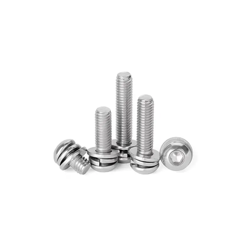 M6 M8 M10 Stainless Steel SS SUS AISI ANSI 304 316 316L A2 A4 70 80 Hexagon Hex Socket Button Head Screw Assembled With Washer