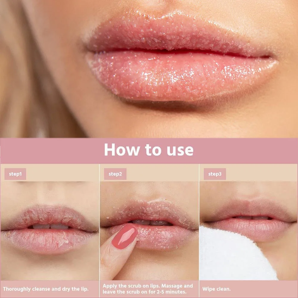 Private Label Moisturizing Sugar Lip Scrub With Walnut Shell Grain