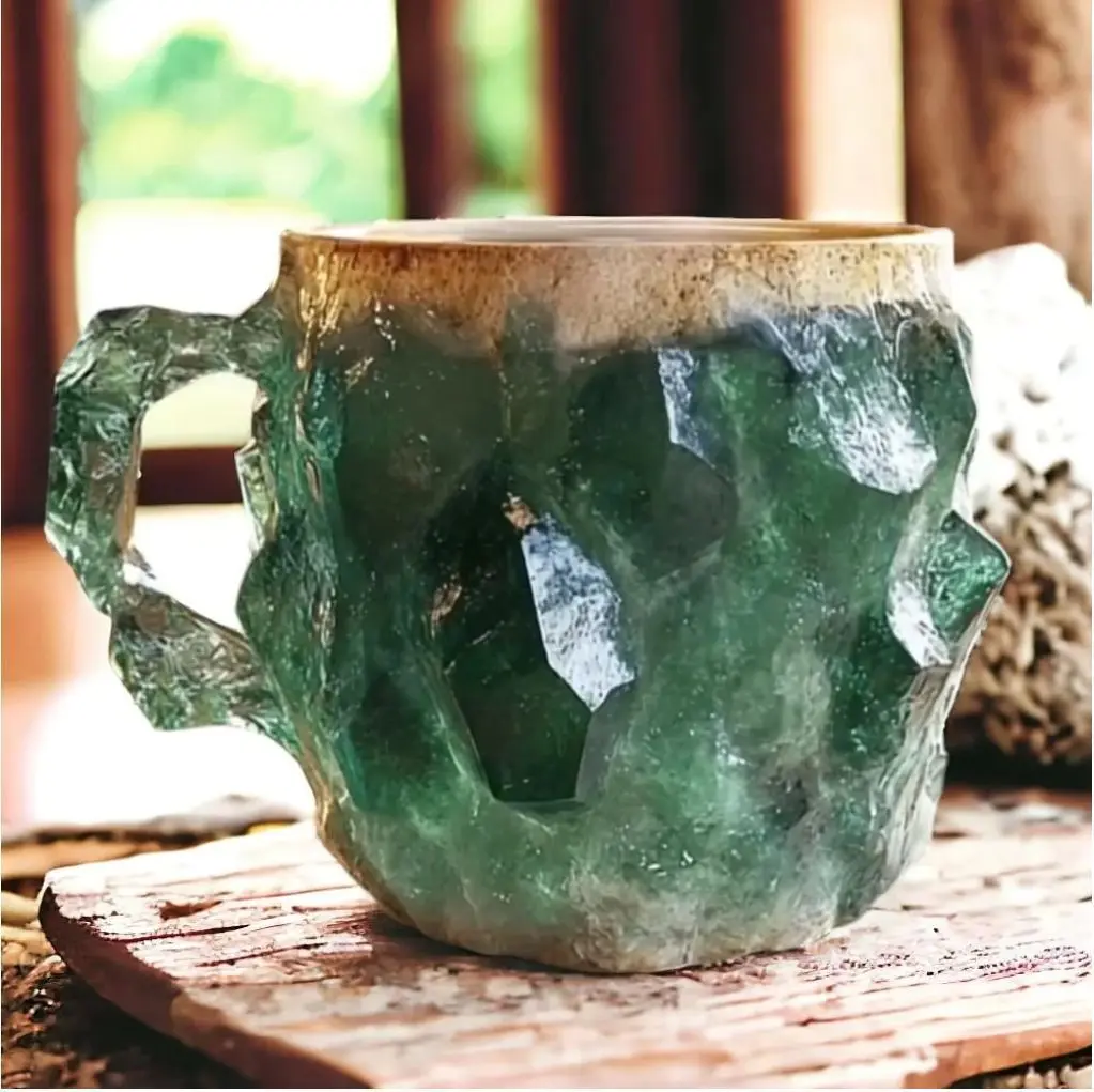 2024 Factory Wholesale 400ml Like Mineral Crystal Coffee Mugs Resin Cups Customizable Packaging Novelty Cup