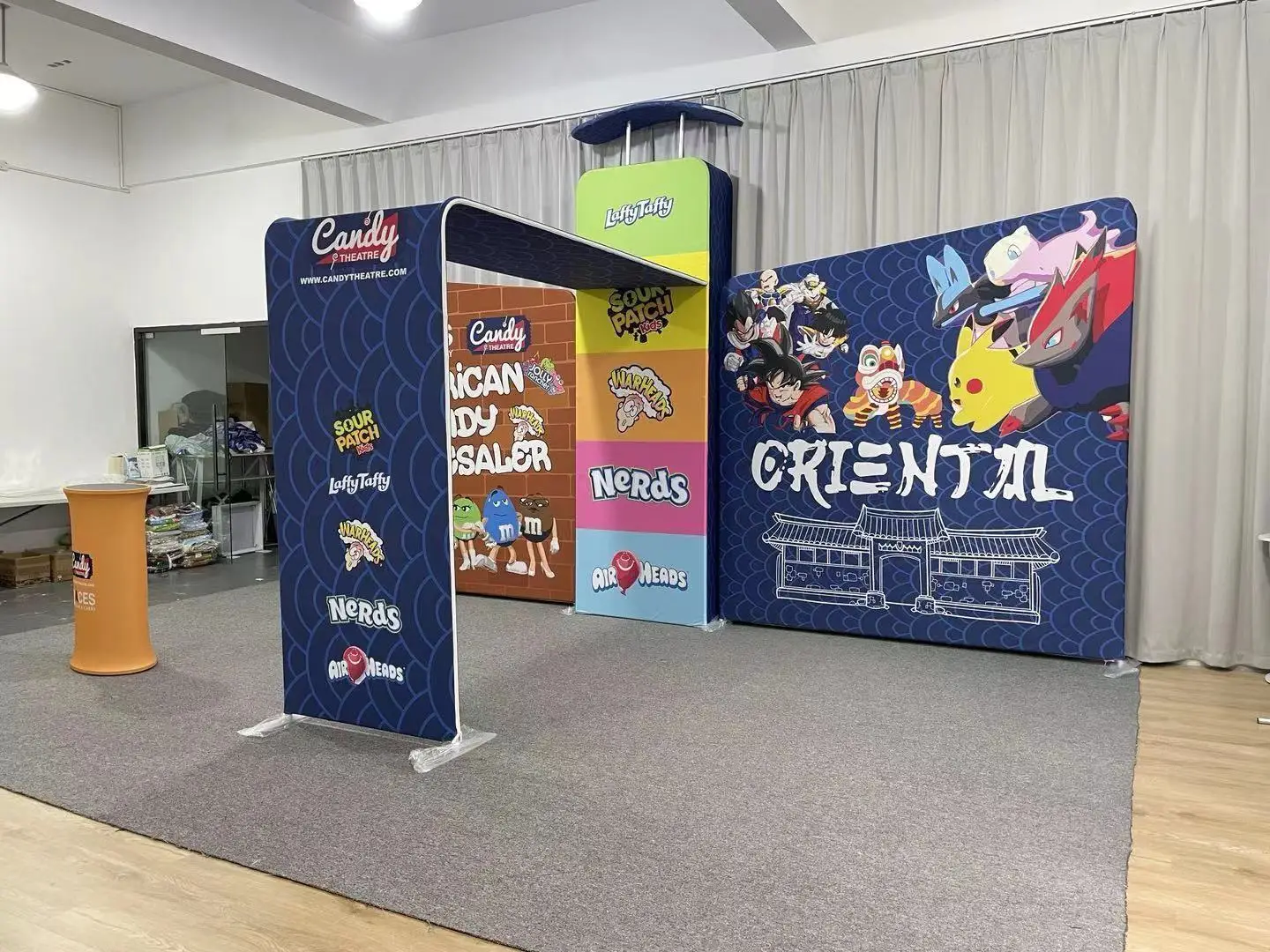 Custom Logo Print Tension Fabric Backdrop Stand Stretch Trade Show Event Photographi Back Drop Tension Fabric Display