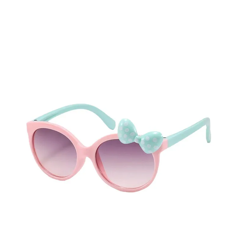 Cute Cartoon Bowknot SUN Sunglasses Girls Kids Children Sunglasses Sunshade Glasses For Climbing Outdoor Sports
