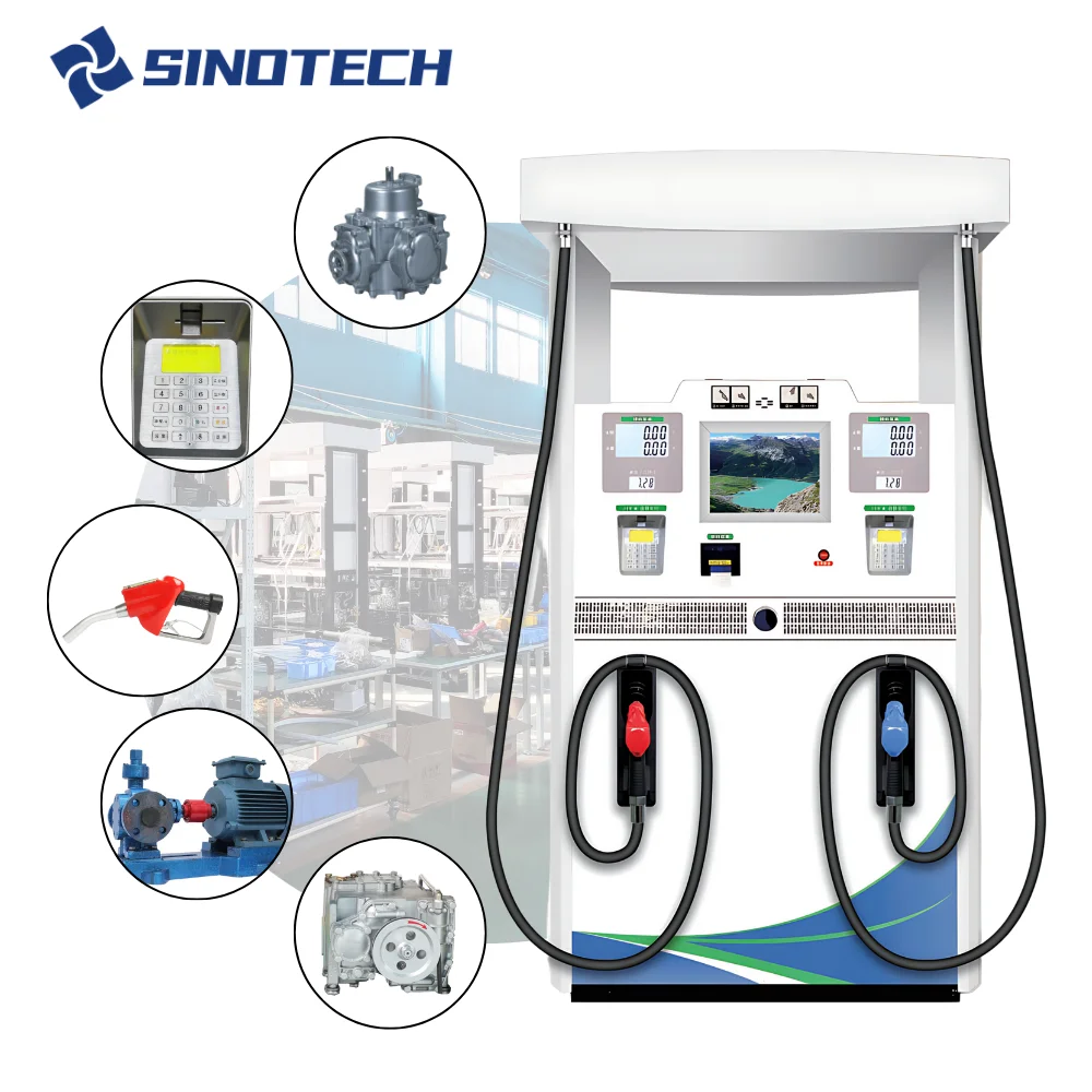 Sinotech 4 шланга с двойным соплом современный ЖК-диспенсер для топлива производитель бензиновый топливный дозатор токхейм распродажа