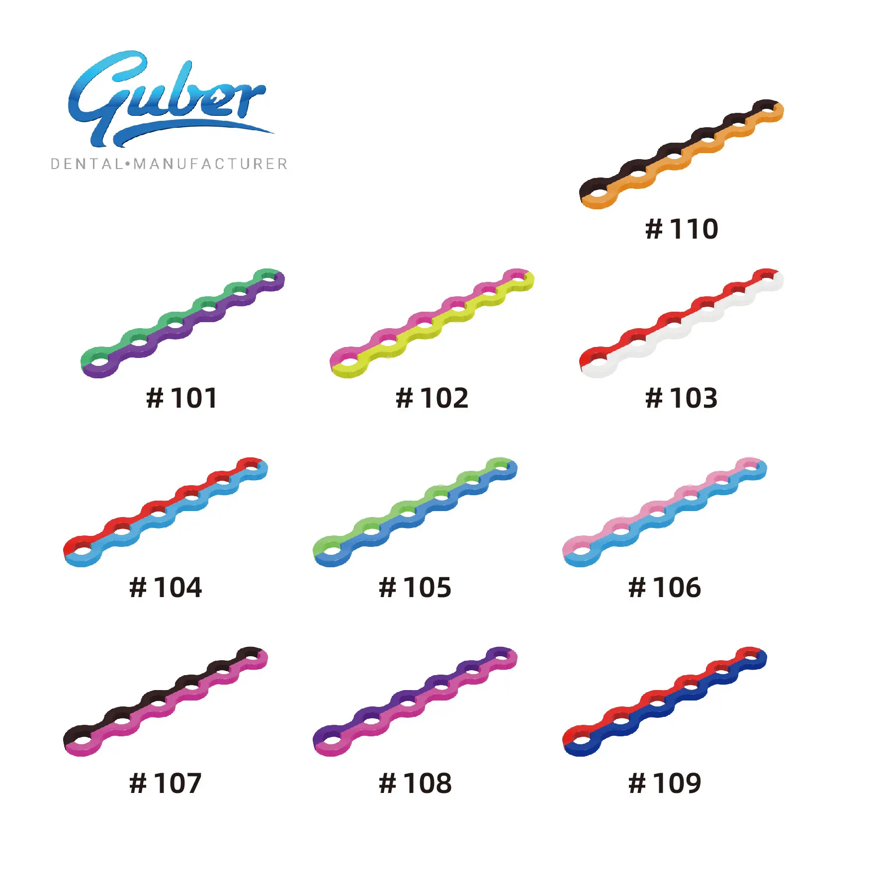 ISO Guber Dental Ortho Ligature Tie Multi-Color Dental Ligaties Orthodontic Elastic Rubber Bands for Ligature Modules Tie