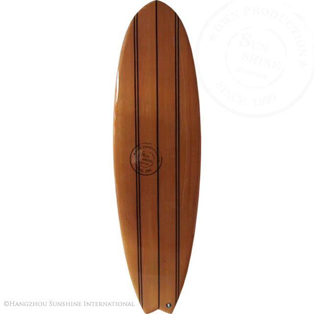 Wood Veneer Epoxy Surfboards Made in China Wooden Fish Tail Surf Board