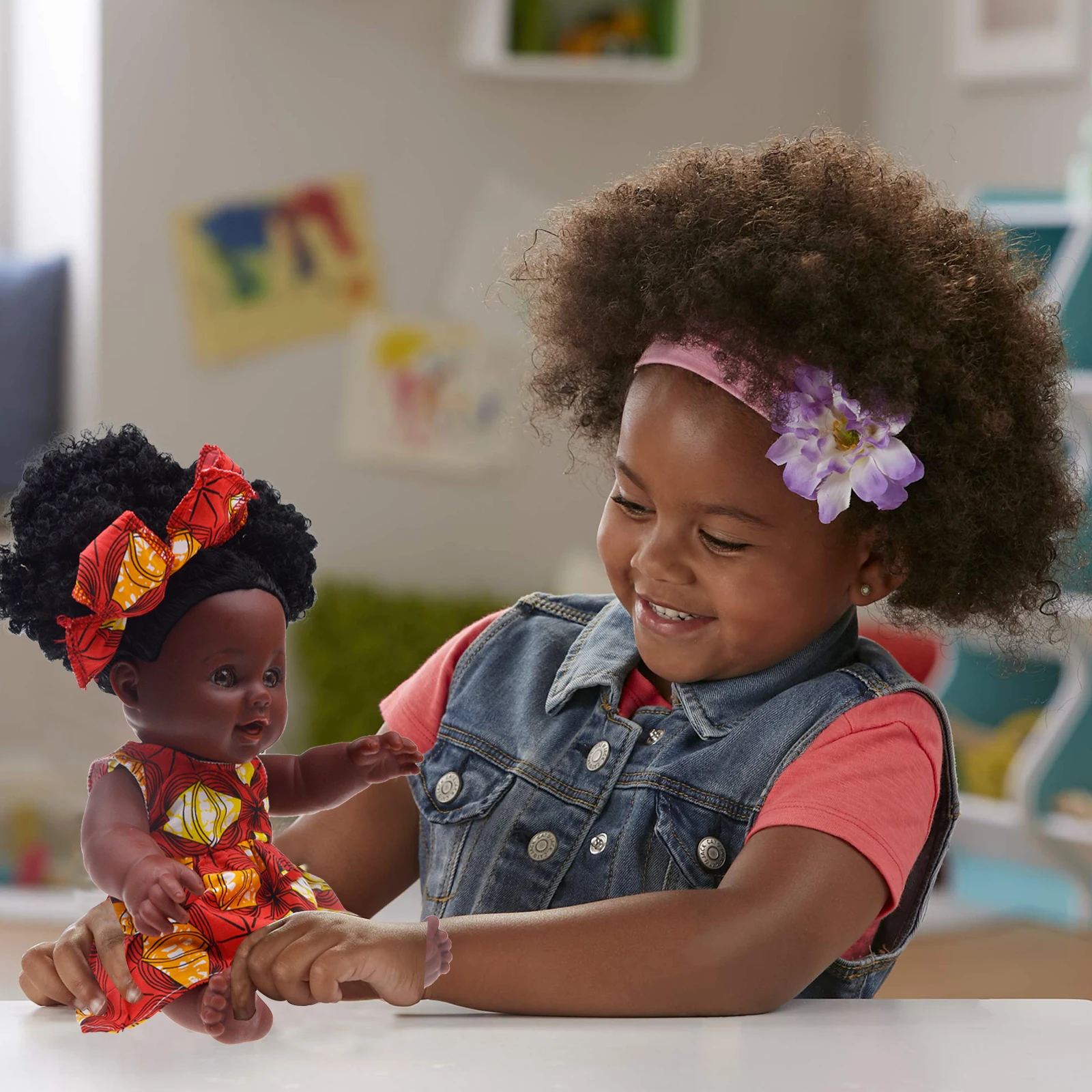 Wholesale Silicone Doll Realistic African Doll Clothes 12 Inch Gift Black Baby Dolls For Kids