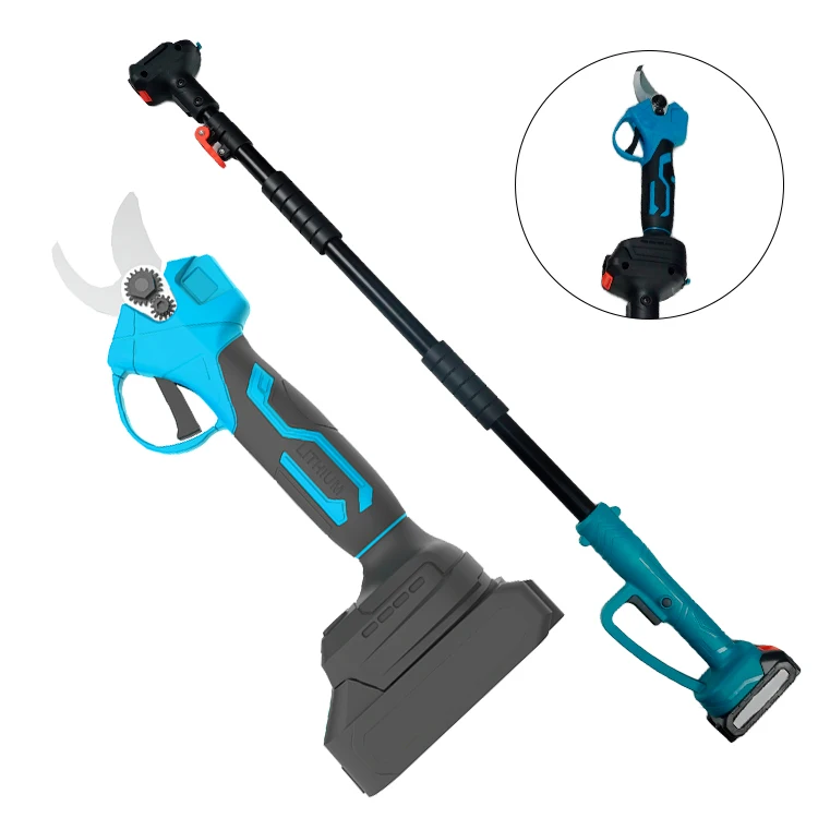 Original factory lithium battery powered 2000mAh long reach high branch extension telescopic pole cordless chainsaw tree pruner