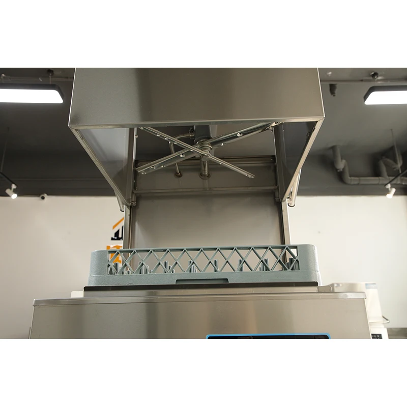 9.8KW Restaurant Kitchen Equipment Freestanding Electrical Commercial Hood Type Automatic Dishwasher Machine Silver 380V