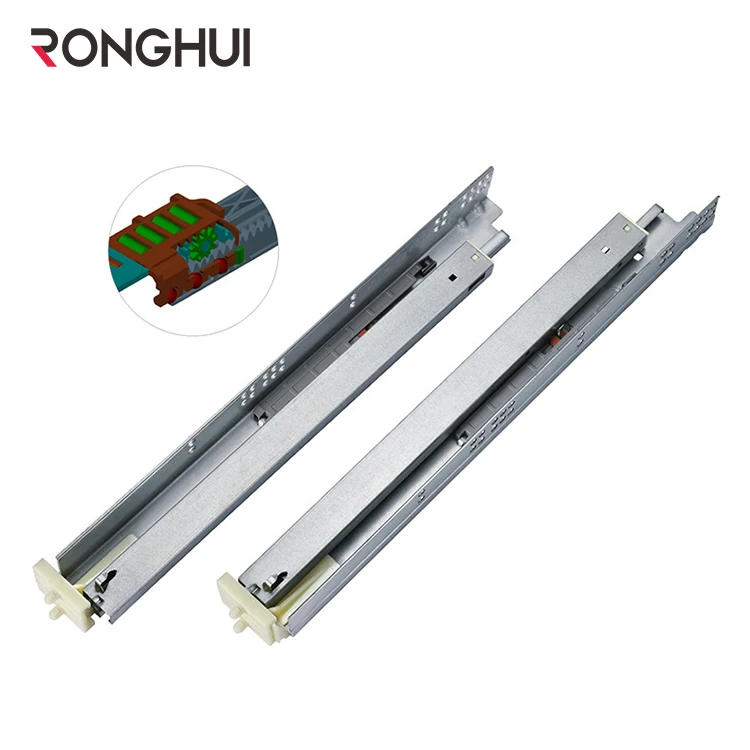 3-Fold American Style Push To Open Rebound Undermount Drawer Slides Track For Furnitures Hardware