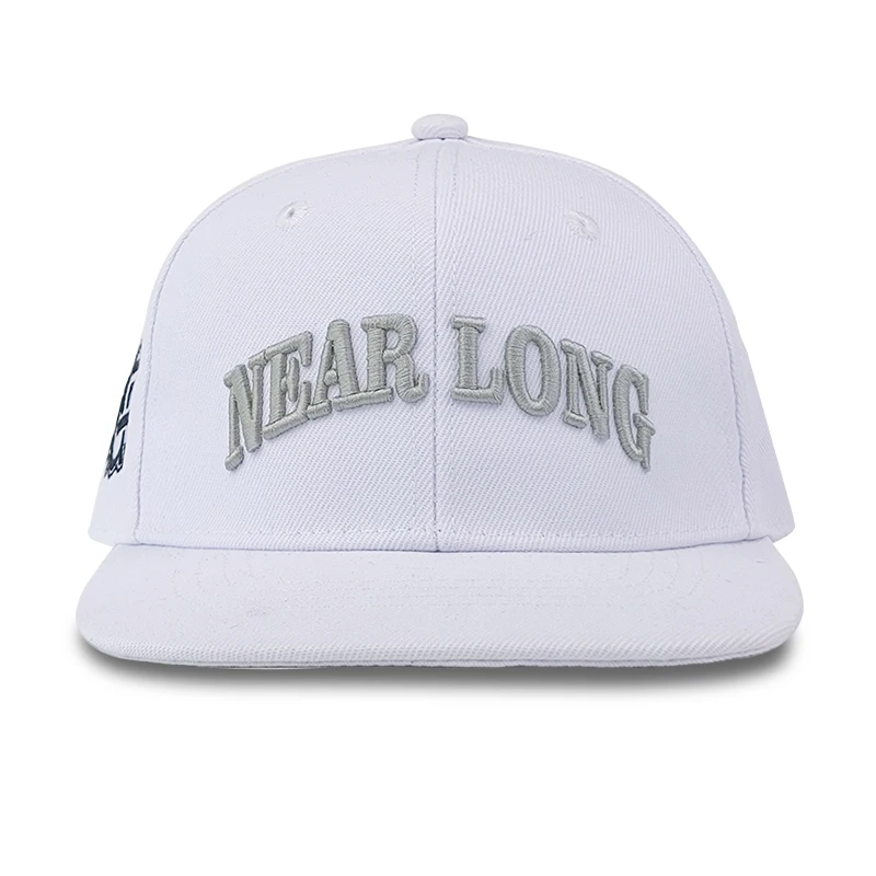 Custom Logo Adult Crazy Black 6-Panel Structured Flat Embroidered Cotton Snapback Hat Adjustable Dobby Poplin golf caps for men