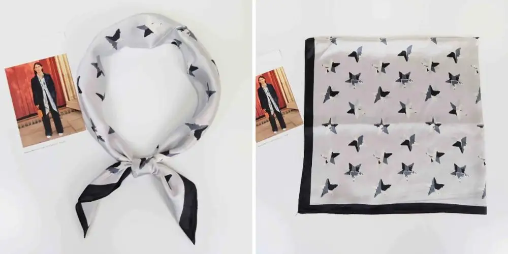 Popular Five-pointed Star Medium Style of Length and colourful Style polyester scarf