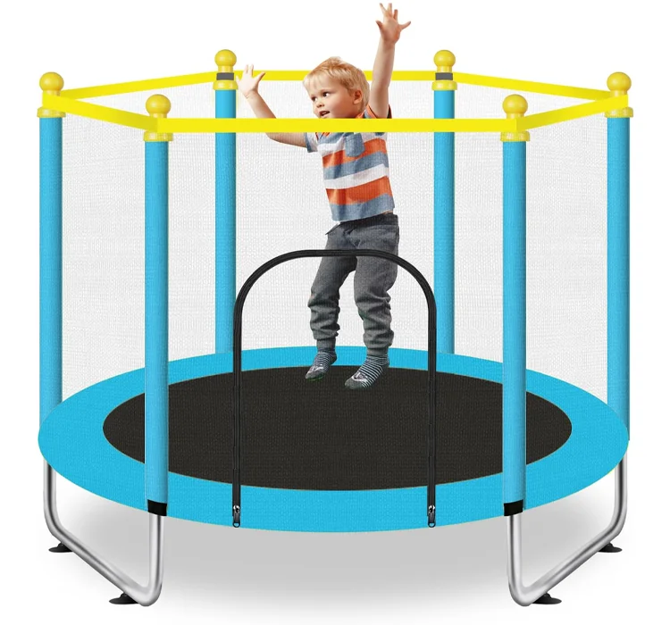 Newest Indoor Mini Trampoline for Kids PVC Foam Plastic Bungee Jumping Bed with Protective Net