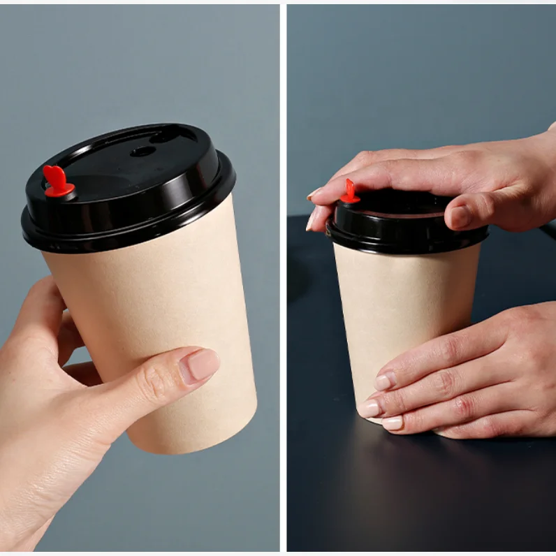 disposable PE/PLA Single Wall coffee Milk Tea bamboo fiber natural colour Paper Cup400ml  500ml