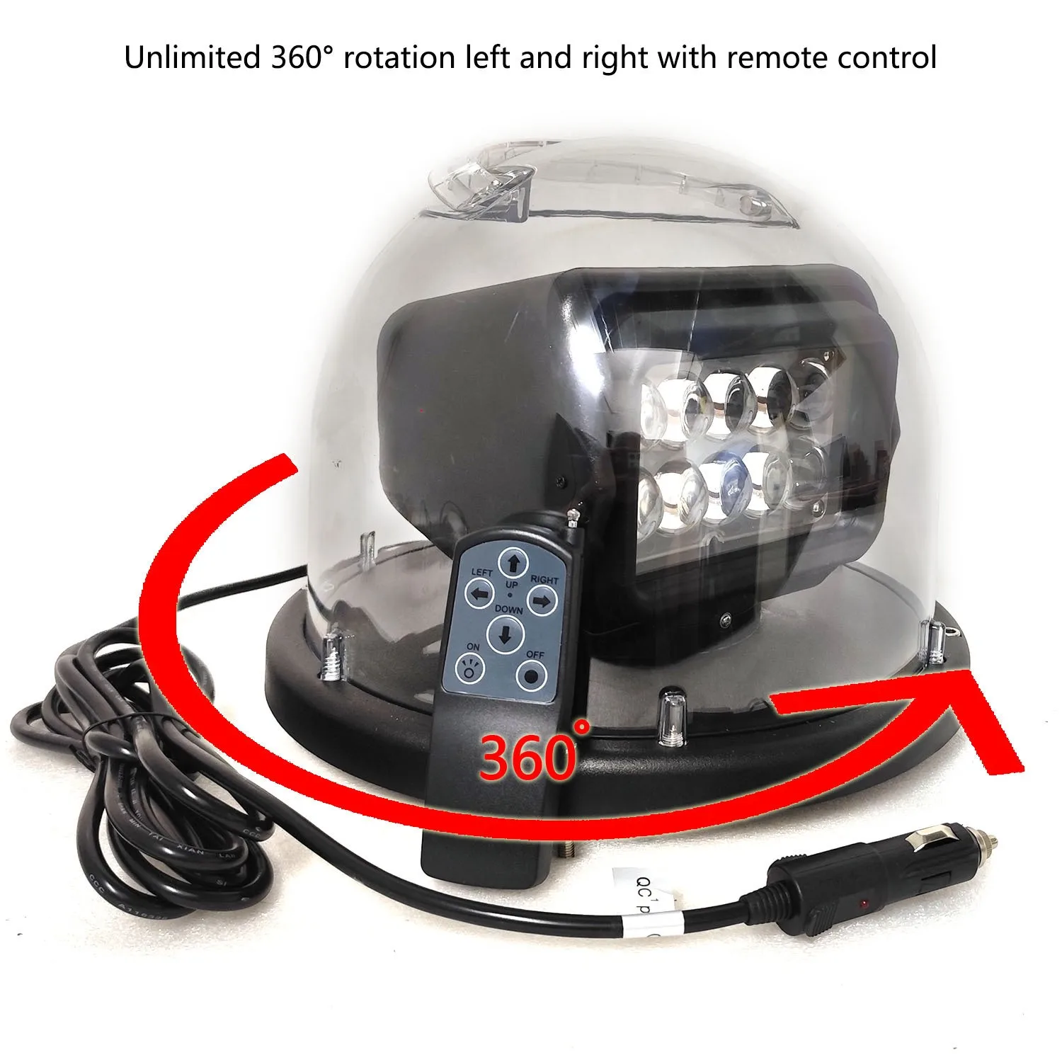 Waterproof 360 Degree Remote Control Marine Searchlight Spot Headlight 50W LED Searching Light For Yacht TRUCK Fishing Boats