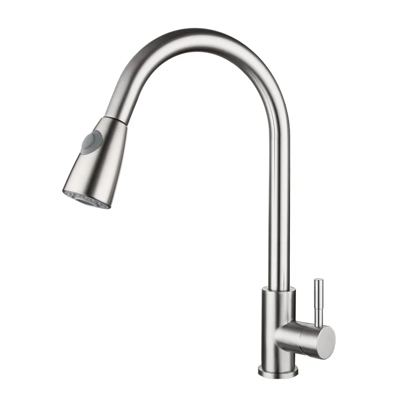 Kitchen Sink Mixer Brush SUS304 Pull Down Kitchen Faucet Sprayer Drag Flexible Hot Cold Water Griferia