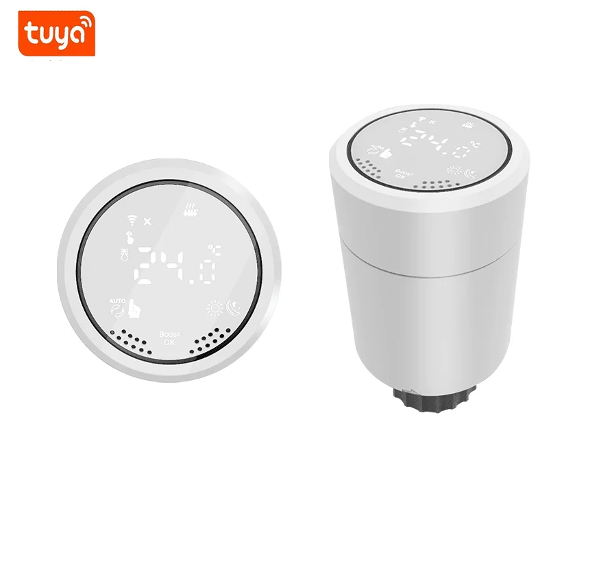 Alexa Voice Tuya Digital  Wireless WIFI Smart Home Anthracite Heating Thermostat Water Thermostatic Radiator Valve