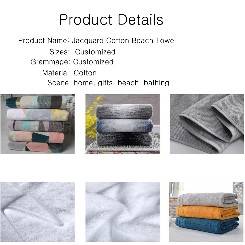 Hot Sale Personalized 100% Cotton Beach Towels Velour Custom Design Reactive Printed Large Over Sized Jacquard Logo Bath Towel