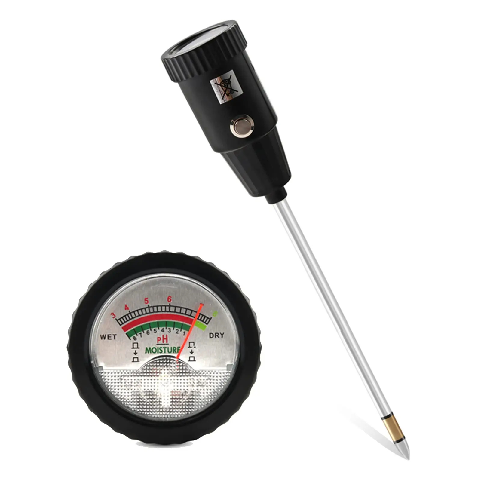 2 in 1 Soil Moisture Tester 3-8pH Soil PH Meter Humidity Analyzer with Metal Long Probe for Plants Garden Measure Tool