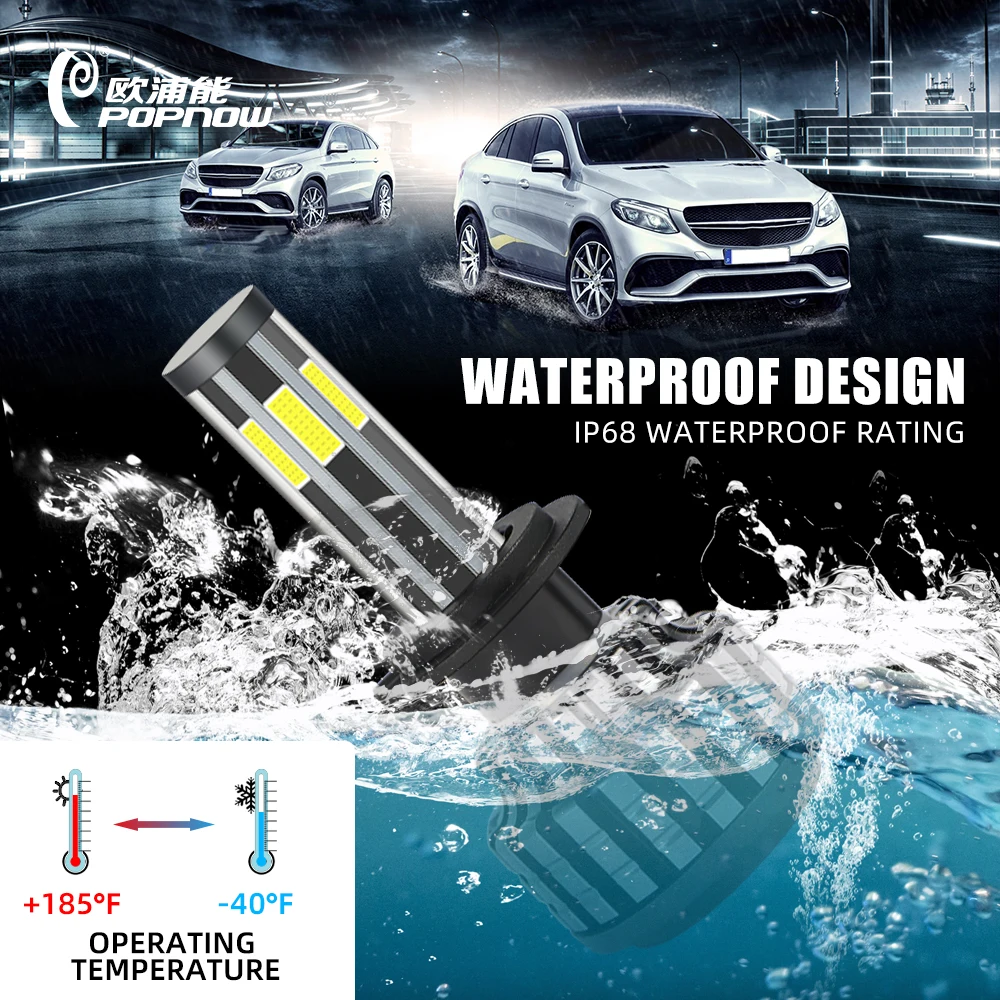 Super Bright 3 Color Led Headlight Bulb 360 Degree Light Perfect Beam 6 Sides 90W 10000LM Led H1 H3 H4 H7 headlight H11