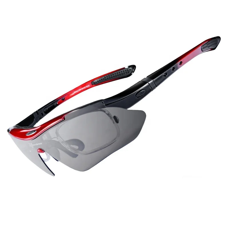 
OEM Outdoor Plastic Sports Sunglasses Eyewear Cycling Sunglasses Men Gafas de Sol 5 Lens Set 