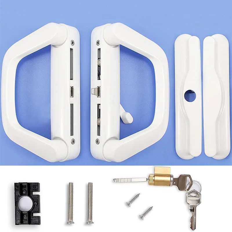 Aluminum alloy Sliding door handle with lock bilateral Luxury balcony door handle locks for door and window accessory