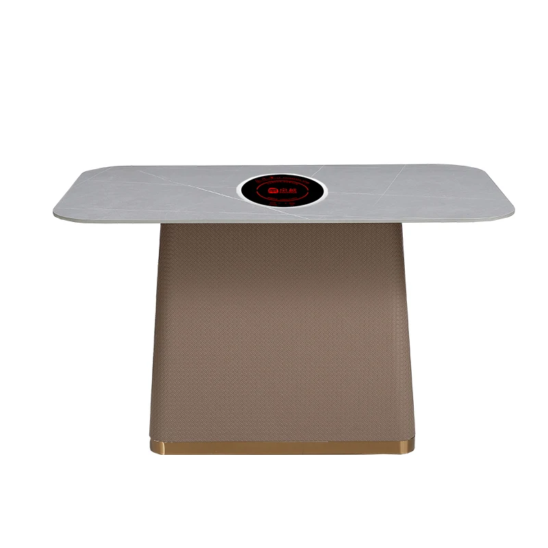 Commercial Restaurant Metal BBQ Grill Table Modern Built-In Smokeless Barbecue Dining Hotel Chinese Restaurant Furniture