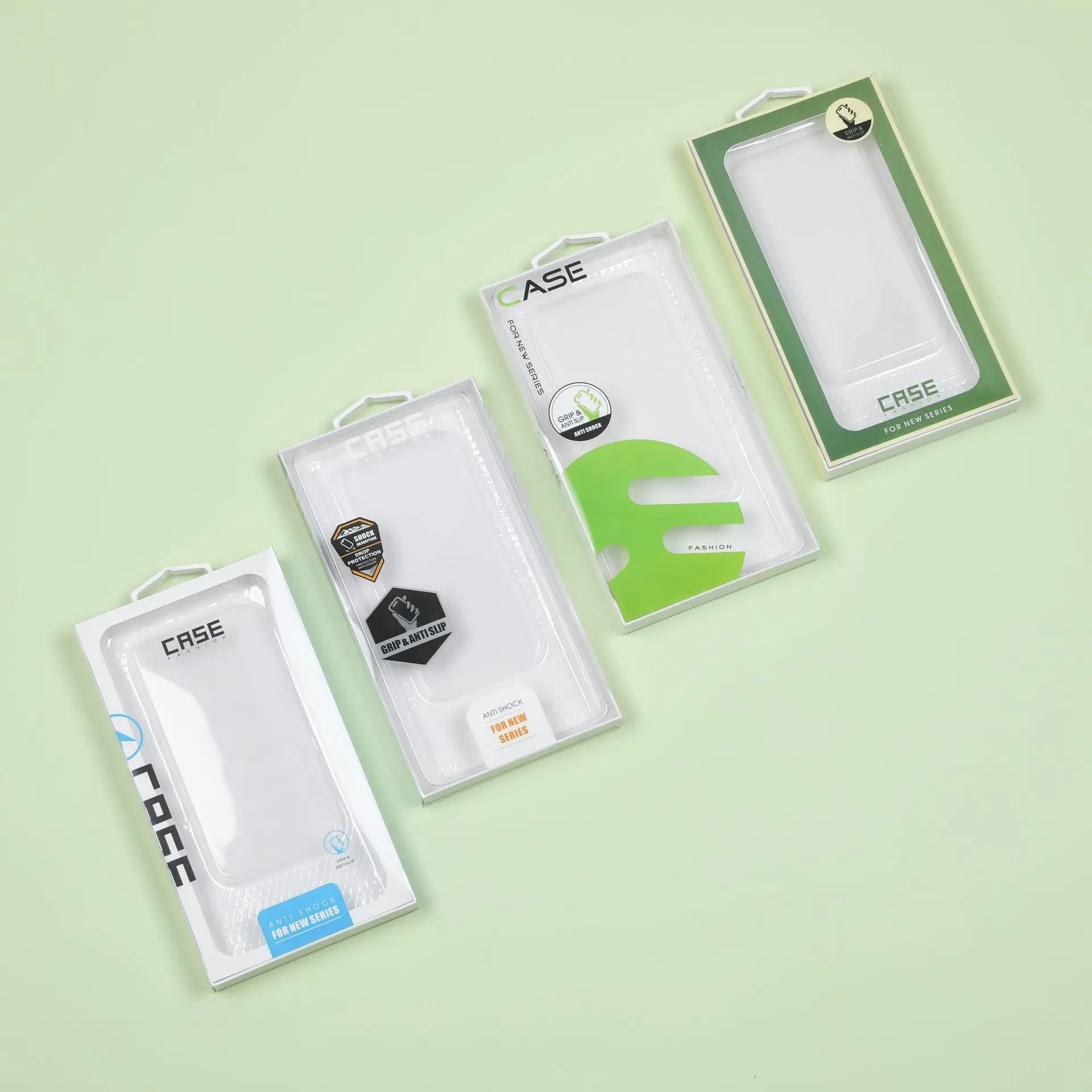 Folding hook packaging box, high-end stock PVC box, mobile phone case packaging box, 15 promax packaging, transparent box