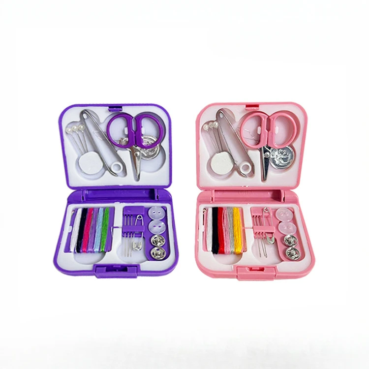 Custom Portable Travel Sewing Kit with Mini Case, Scissors, Needles, Thread & Buttons - DIY Compact Storage