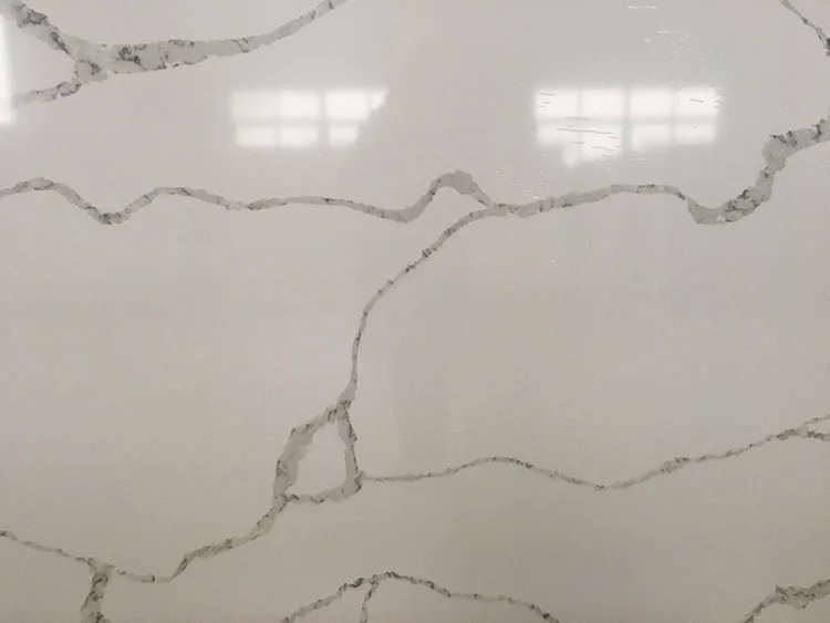 SANDE Sale Quartz Dining Table Top With Veins Calacatta White Quartz Stone For Countertops