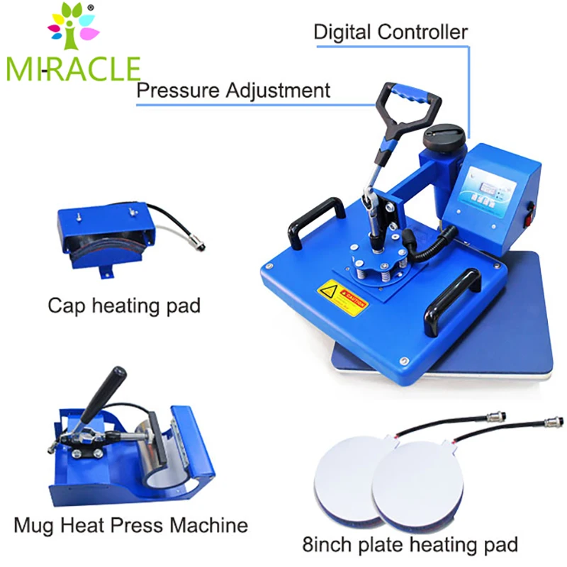 High quality 6 in 1 combo heat press machine multi functional heat transfer machine
