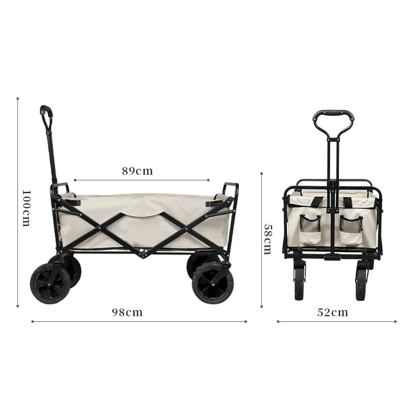 Portable shopping cart outdoor camping camp light folding trolley multifunctional stall trolley