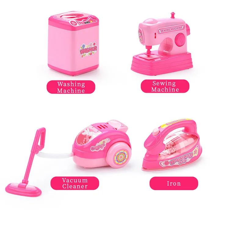 Electric pretend cleaning series machine kids play furniture toys small household home appliance toy set vacuum cleaner toy