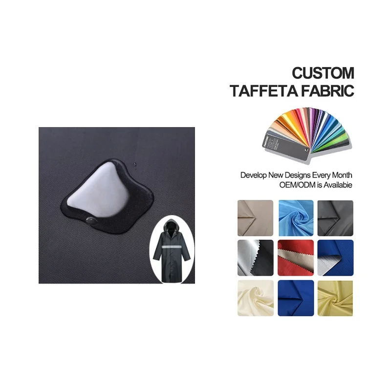 Free Sample Polyester 210T 230T 65gsm Taffeta Pu Coated Waterproof Fabric Lining Use