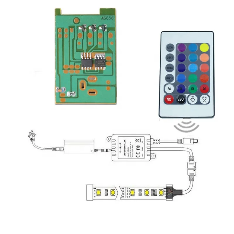
24 key RGB Led Controller Infrared Controller DC12-24V LED Light Strip Controller 