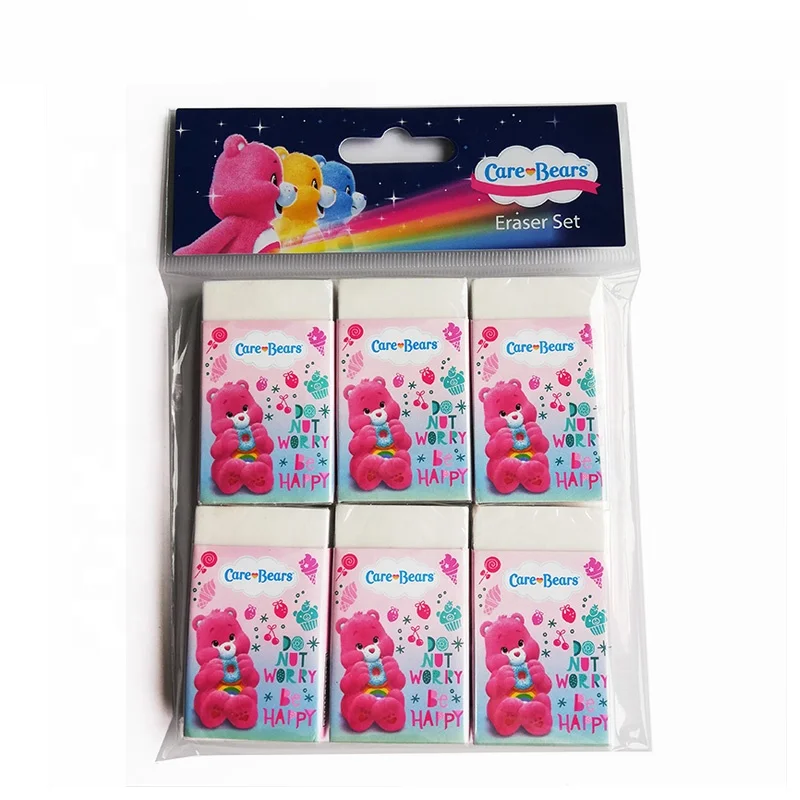 Guangzhou Manufacturer Wholesales Cartoon Stationery For School Student Cute Rubber Erasers Funny Pencil Eraser Sets