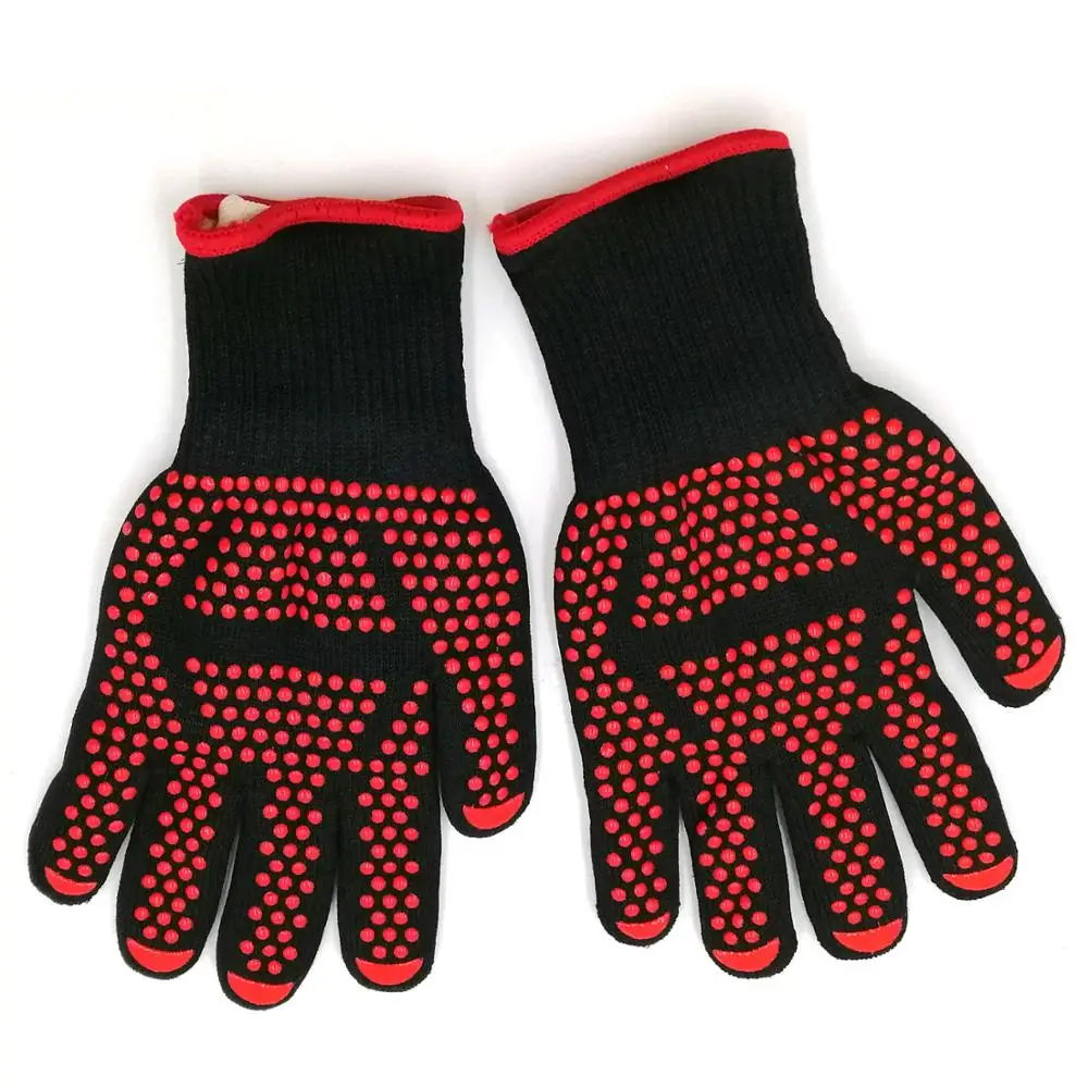 800 Degree Heat Resistant Gloves Outdoor Barbecue Kitchen Oven BBQ Gloves Heat Resistant with EN407 EN420