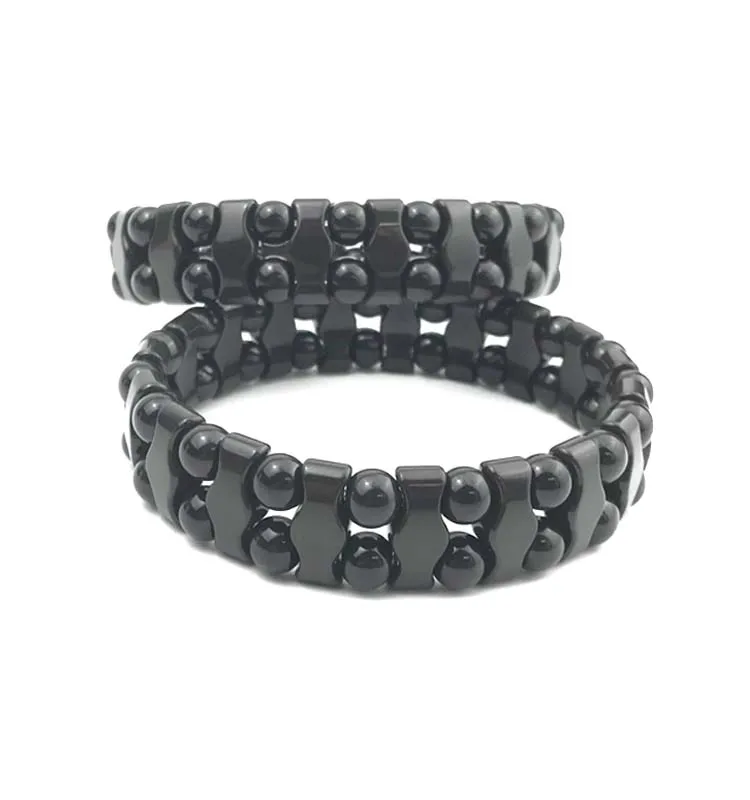 Bracelet Black Tourmaline Beads Ion Benefits Natural Magnetic Bracelets