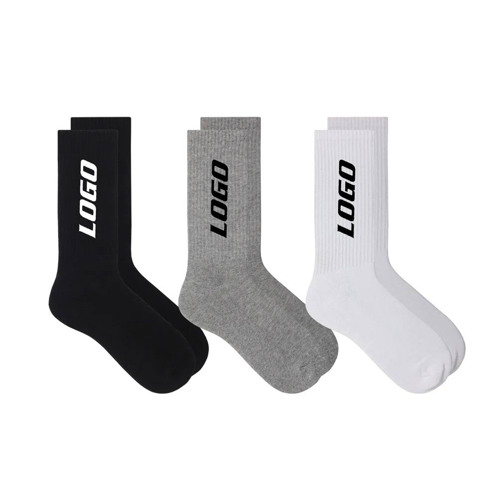 Designer Socks Manufacturers high quality custom logo cotton soft cushion design crew socks sports style skateboard socks