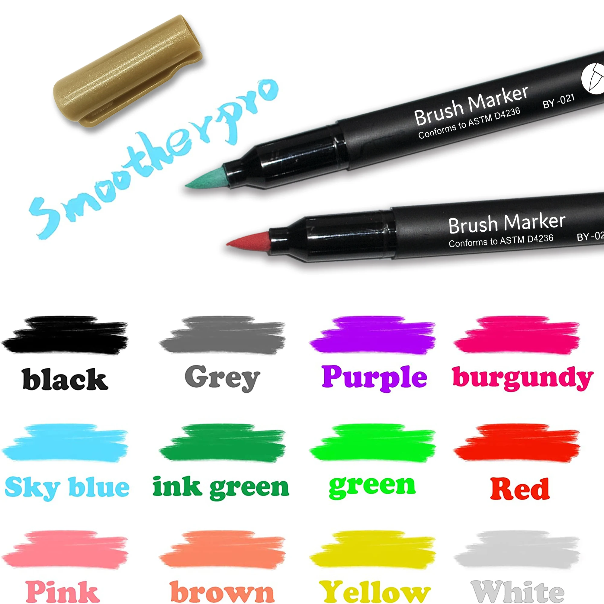 Acrylic Paint Pens Brush Tip for Rock Painting, Mug, Ceramic, Glass, Wood, Fabric Painting, Canvas,Metal