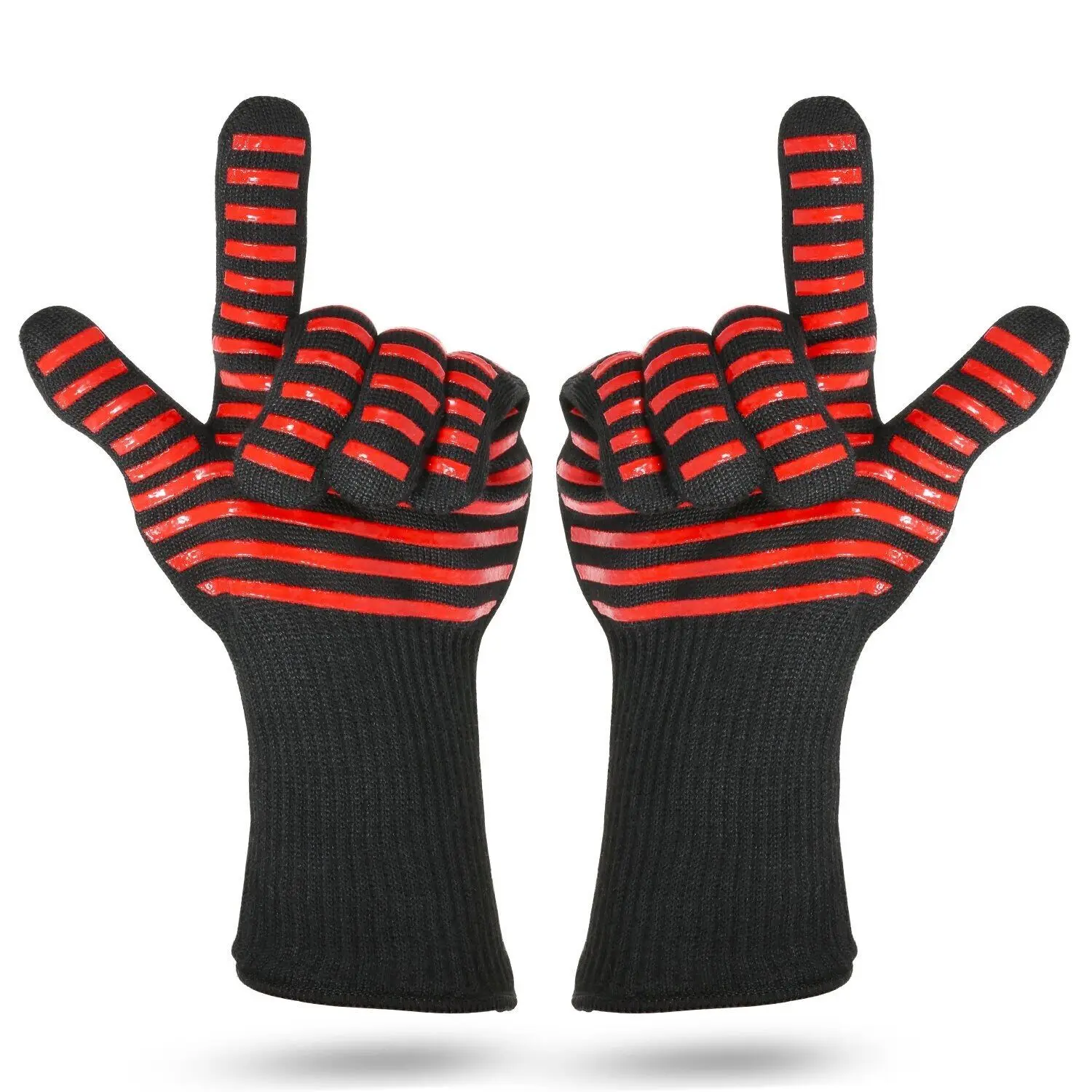 1472FHeat Resistant BBQ Grill Gloves13 Inch Oven Gloves for Smoker Barbecue Baking Cooking Welding Weber Fireplace